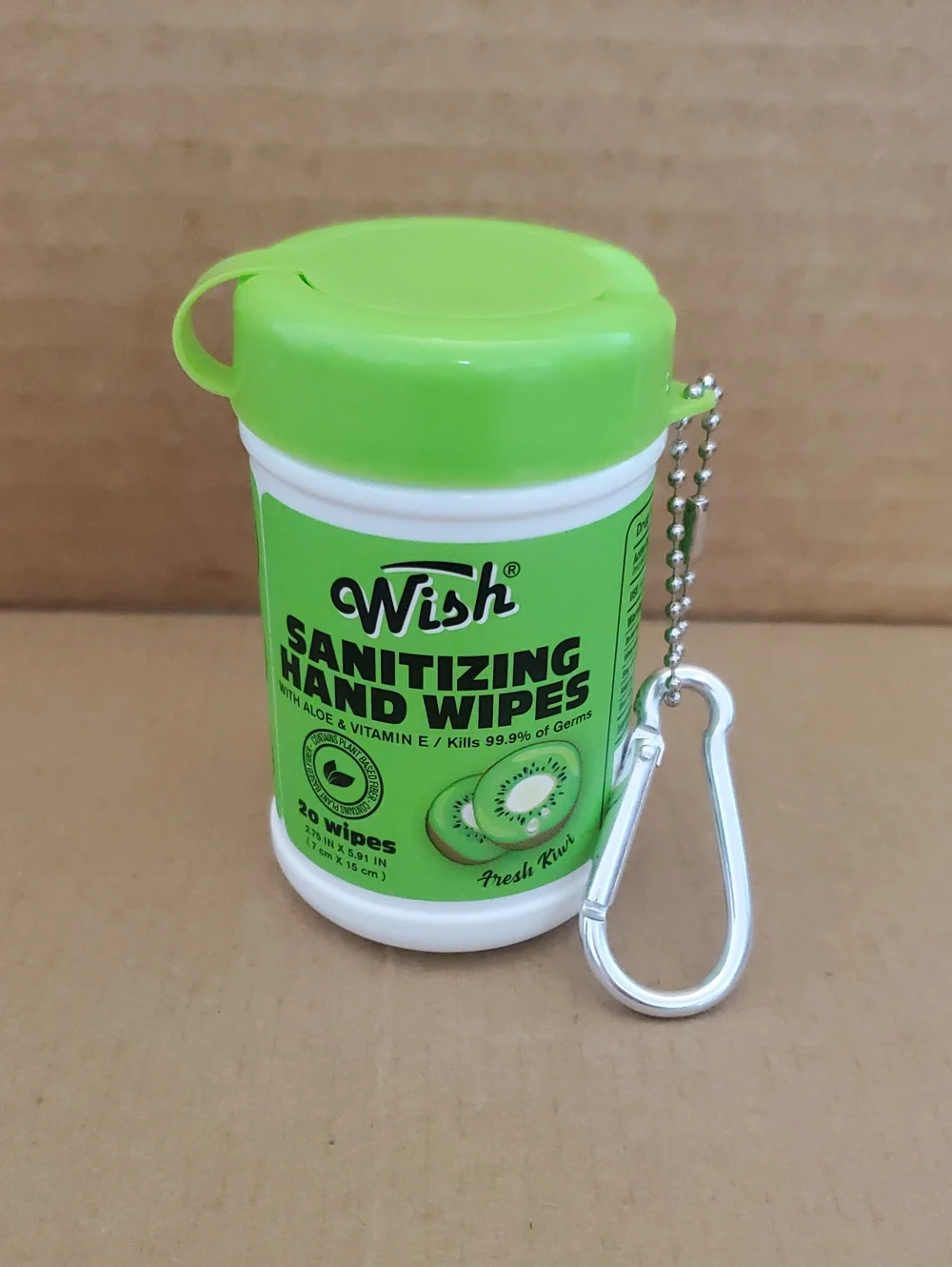 Wish Sanitizing Hand Wipes Keychain Container - Clip NWOT